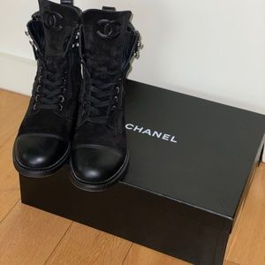 Chanel combat boots